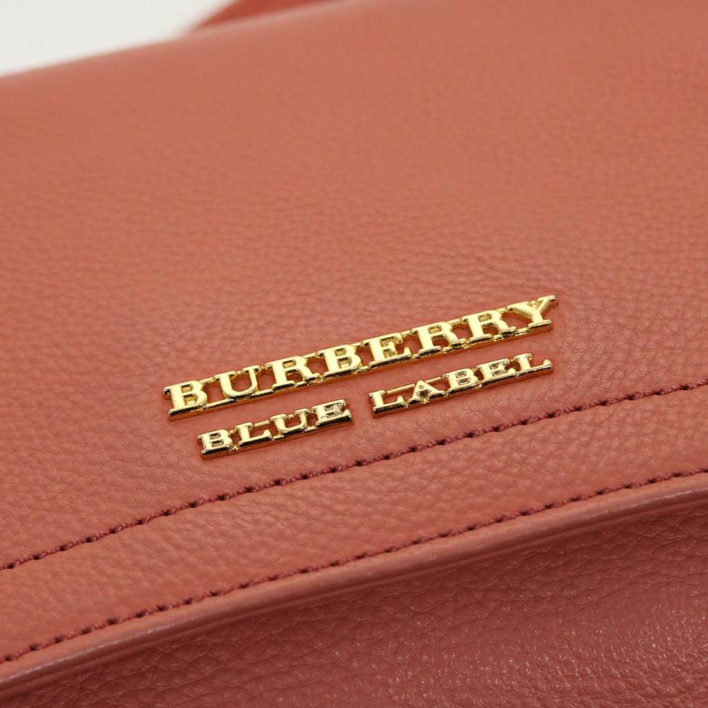 BURBERRY Blue Label Shoulder Bag Leather Orange Auth yb128 - Picture 10 of 16